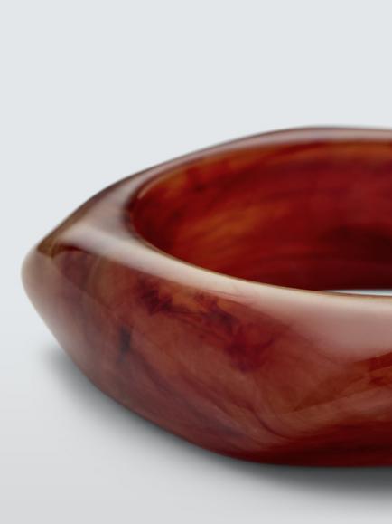 John Lewis Square Acrylic Bangle, Caramel - view 2, Caramel