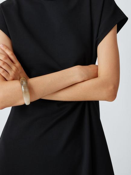 John Lewis Marbled Acrylic Bangle, Beige - view 2, Beige