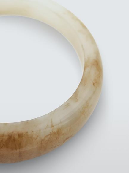 John Lewis Marbled Acrylic Bangle, Beige - view 2, Beige