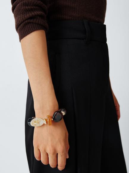 John Lewis Statement Multi Bead Bracelet, Gold/Multi - view 2, Gold/Multi