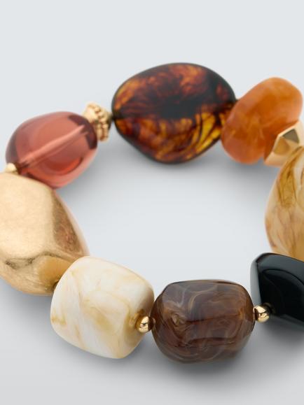 John Lewis Statement Multi Bead Bracelet, Gold/Multi - view 2, Gold/Multi