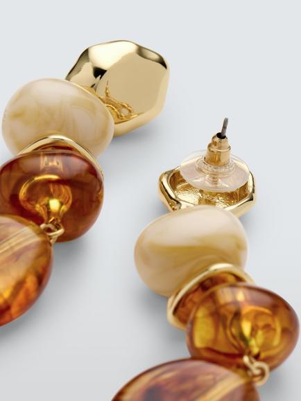 John Lewis Tiered Drop Earrings, Gold/Multi - view 2, Gold/Multi