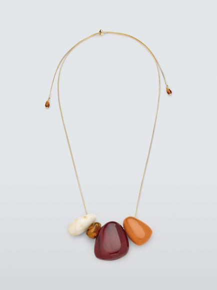 John Lewis Adjustable Autumn Stone Necklace, Gold/Multi, Gold/Multi