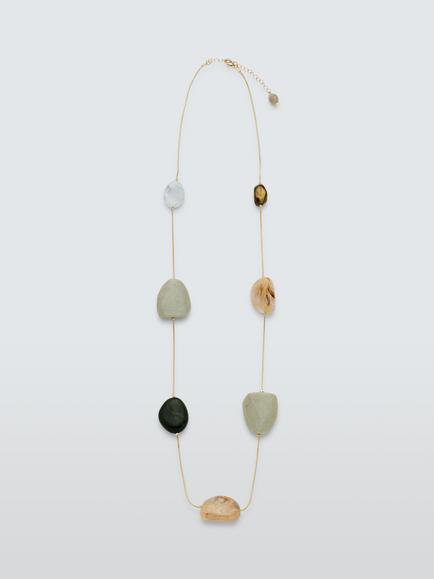 John Lewis Long Mixed Stone Drop Necklace, Gold/Multi, Gold/Multi