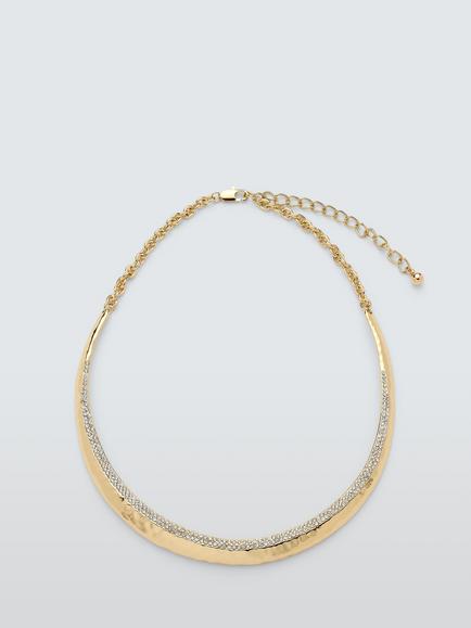 John Lewis Diamante Collar Necklace, Gold, Gold
