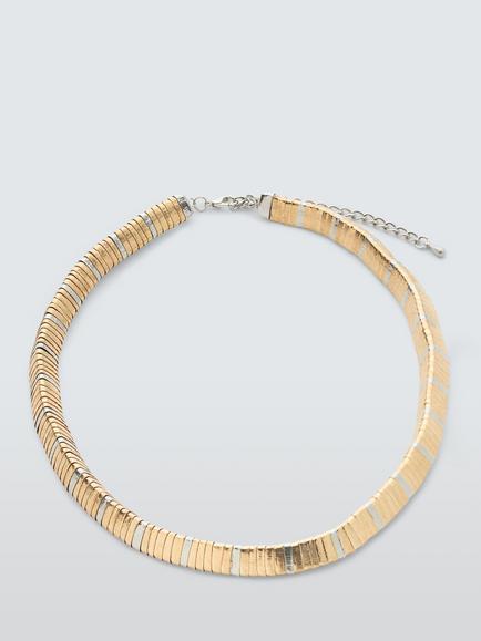 John Lewis Stacked Link Necklace, Gold/Silver, Gold/Silver
