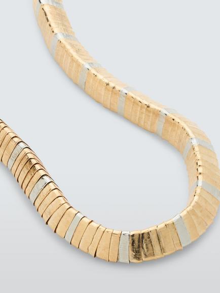 John Lewis Stacked Link Necklace, Gold/Silver - view 2, Gold/Silver