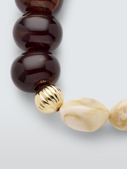 John Lewis Short Beaded Statment Necklace, Brown/Cream - view 2, Brown/Cream