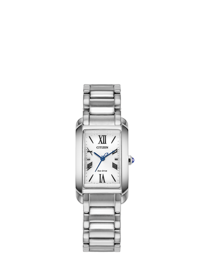 Citizen EW5620-55A Women's L Bianca Rectangular Bracelet Strap Watch, Silver, Silver