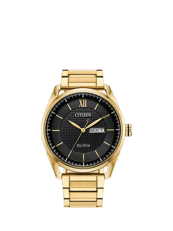 Citizen AW0089-52E Men's Eco Drive Round Bracelet Strap Watch, Black, Black