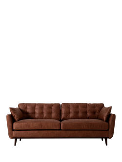 Swyft OUTLET Model 10 Large 3 Seater Sofa, Dark Leg, Like New, Faux Leather Chestnut, Faux Leather Chestnut