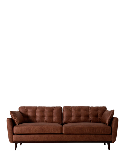 Swyft OUTLET Model 10 Large 3 Seater Sofa, Dark Leg, Like New, Faux Leather Chestnut, Faux Leather Chestnut
