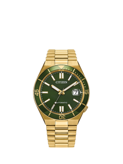 Citizen NJ0232-53X  Men's TSUYOSA Shore Round Bracelet Strap Watch, Green, Green