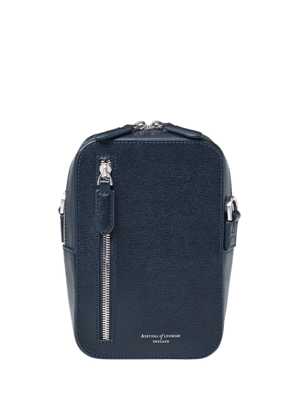 Aspinal of London Reporter North South Bag - view 2, Navy
