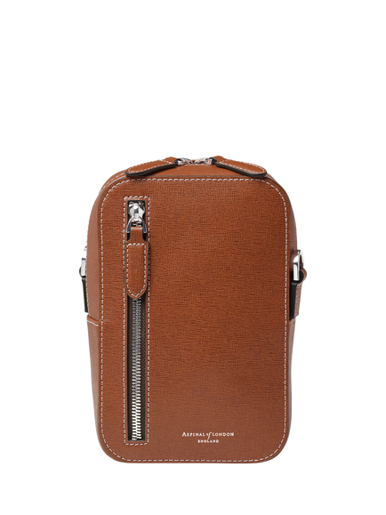 Aspinal of London Reporter North South Bag - view 2, Chestnut