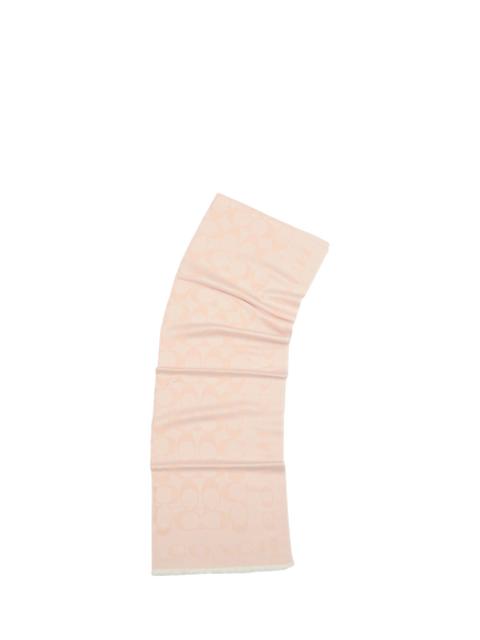 Coach Signature Silk Blend Scarf, Blush, Blush