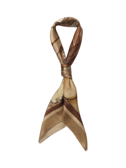 Coach Stacked Tabby Print Silk Scarf, Tan - view 2, Tan