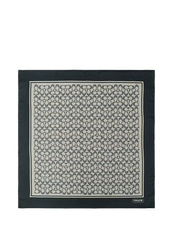 Coach Textured Signature Silk Scarf, Navy, Navy