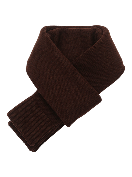 Coach Embossed Wool Rich Knit Scarf, Maple - view 2, Maple