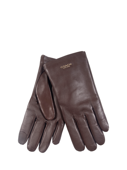 Coach Technical Leather Gloves, Maple, Maple