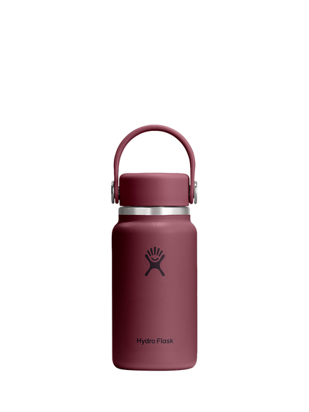 Hydro Flask Micro Hydro Double Wall Vacuum Insulated Stainless Steel Drinks Bottle with Removable Strap, 200ml, Burgundy, Burgundy