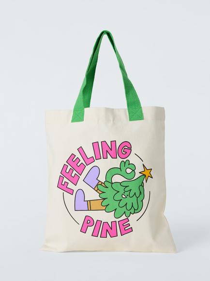 John Lewis Scotty Gillespie 'Feeling Pine' Cotton Tote Bag - view 2, Multi