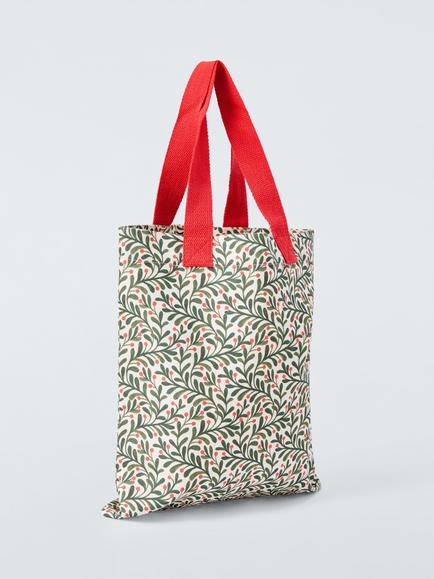 John Lewis Mistletoe Striped Cotton Tote Bag, Multi