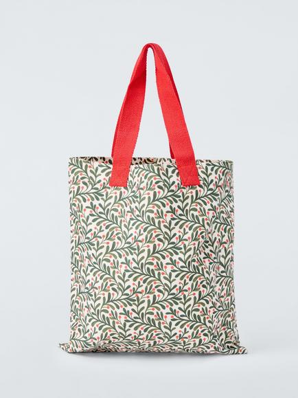 John Lewis Mistletoe Striped Cotton Tote Bag - view 2, Multi