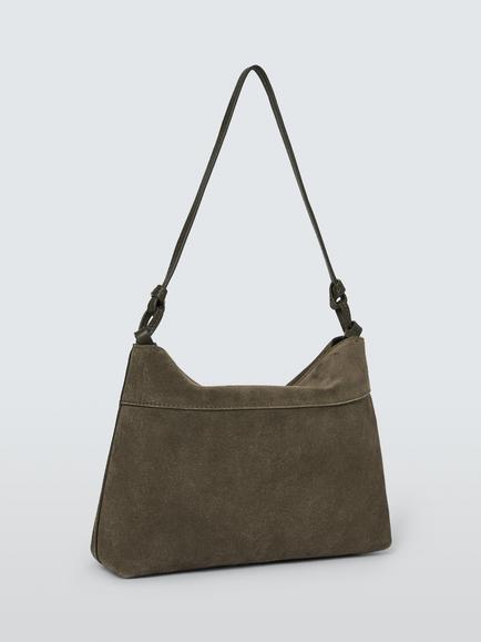 John Lewis Intentional Mini Shoulder Bag, Hunting Green - view 2, Hunting Green Suede