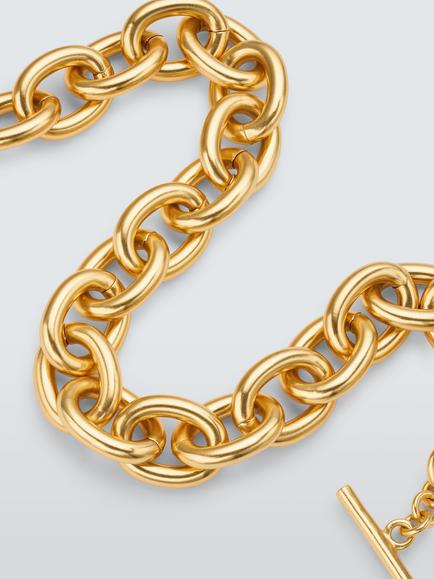John Lewis AREZZO Chunky Chain Link Necklace, Gold - view 2, Gold