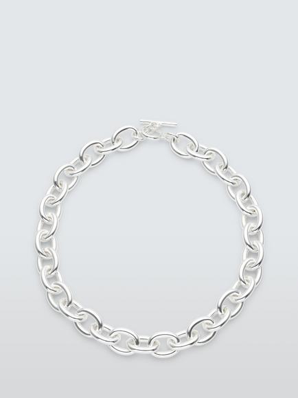 John Lewis AREZZO Chunky Chain Link Necklace, Silver, Silver