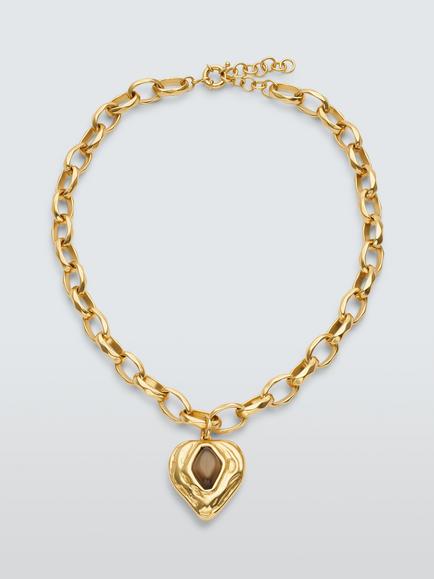John Lewis MODENA Necklace, Gold/Brown, Gold/Brown
