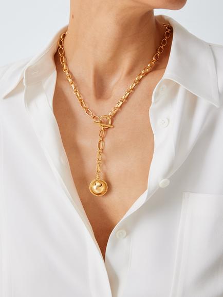 John Lewis PADUA Drop Pendant Necklace, Gold - view 2, Gold