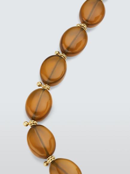 John Lewis PERLINE Beaded Necklace, Brown/Gold - view 2, Brown/Gold