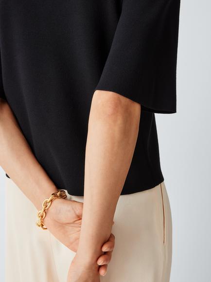 John Lewis AREZZO Chain Link Bracelet, Gold - view 2, Gold