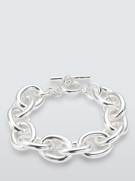John Lewis AREZZO Chain Link Bracelet, Silver, Silver