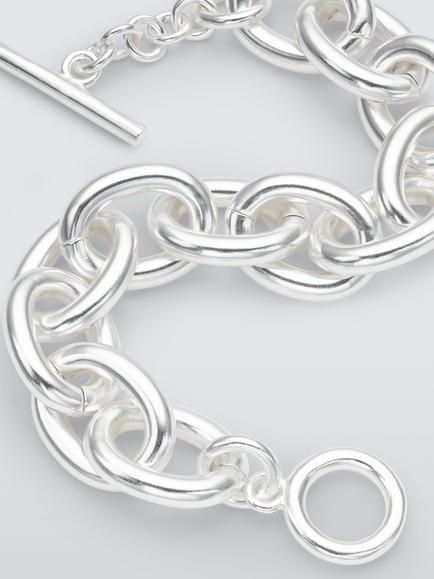 John Lewis AREZZO Chain Link Bracelet, Silver - view 2, Silver