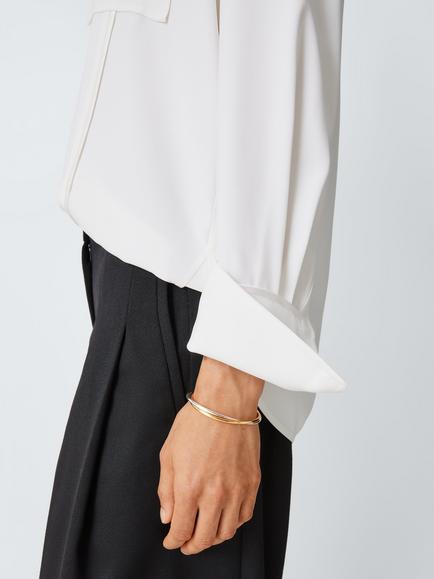 John Lewis BARI Open Bangle, Silver/Gold - view 2, Silver/Gold