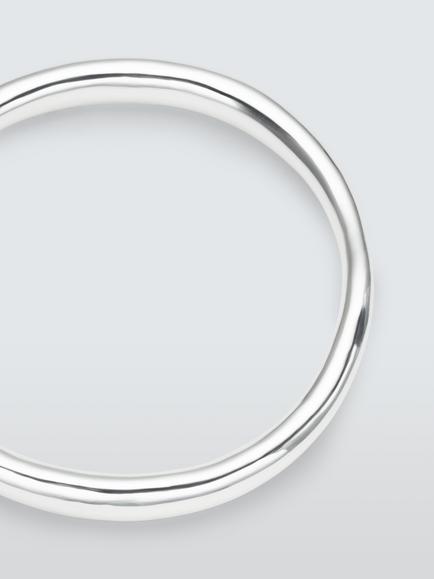 John Lewis PISA Bangle, Silver - view 2, Silver