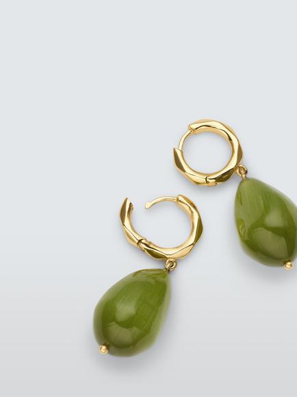 John Lewis LUCCA Gem Drop Earrings, Gold/Green - view 2, Gold/Green