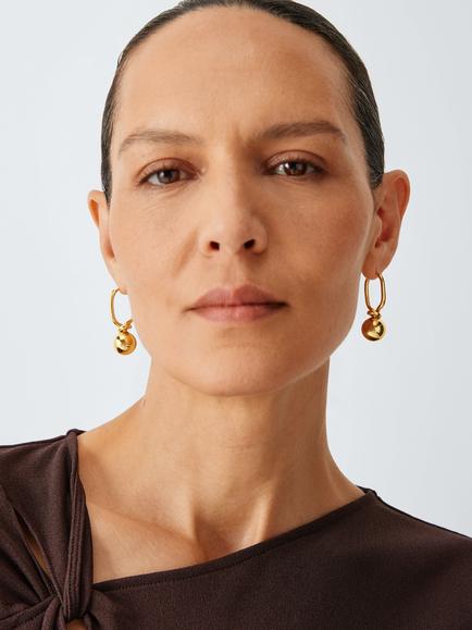 John Lewis ROMA Drop Earrings, Gold - view 2, Gold