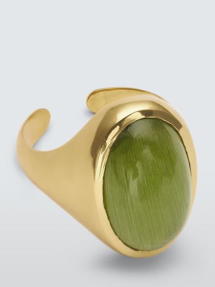 John Lewis LUCCA Ring, Gold/Green, N, Gold/Green