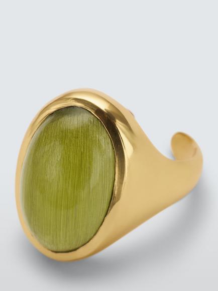 John Lewis LUCCA Ring, Gold/Green, N - view 2, Gold/Green
