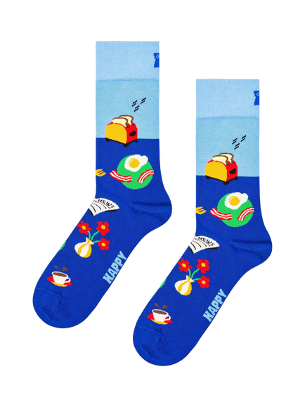 Happy Socks Brunch Pattern, Pack of 3, One Size - view 2, Light Blue