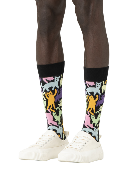 Happy Socks Cat Print, One Size - view 2, Black