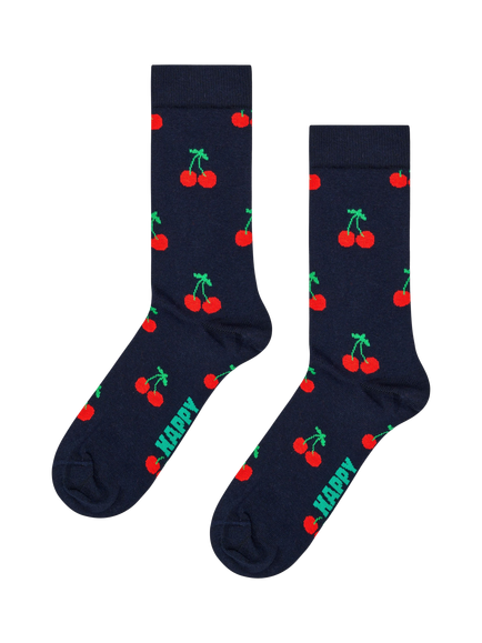 Happy Socks Cotton Blend Everyday Cherry Socks, Pack of 5, Navy - view 2, Navy