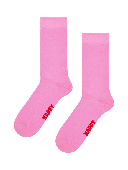Happy Socks Cotton Blend Everyday Plain Socks, Pack of 5, Pink - view 2, Pink
