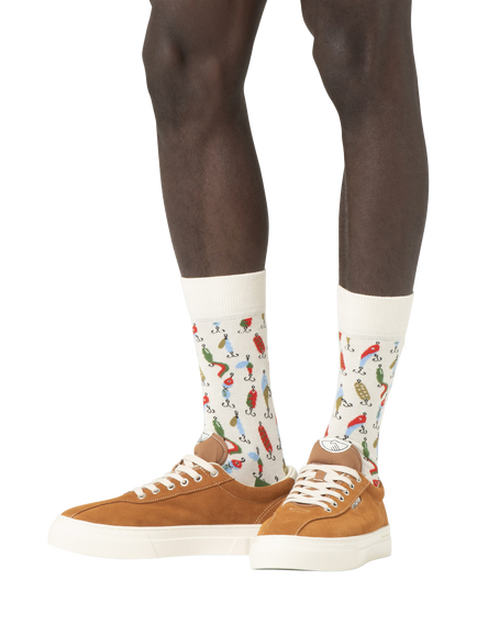 Happy Socks Cotton Blend Fishing Gear Socks, White - view 2, White