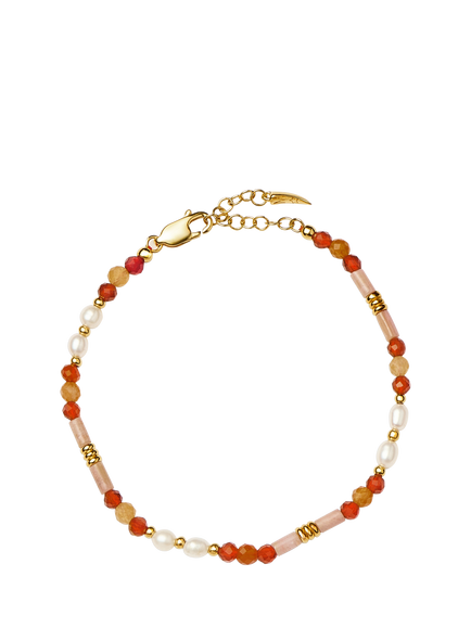 Missoma Beaded Gemstone Bracelet, Gold/Orange