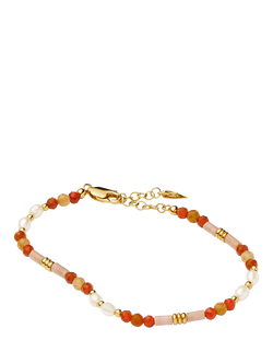 Missoma Beaded Gemstone Bracelet - view 2, Gold/Orange